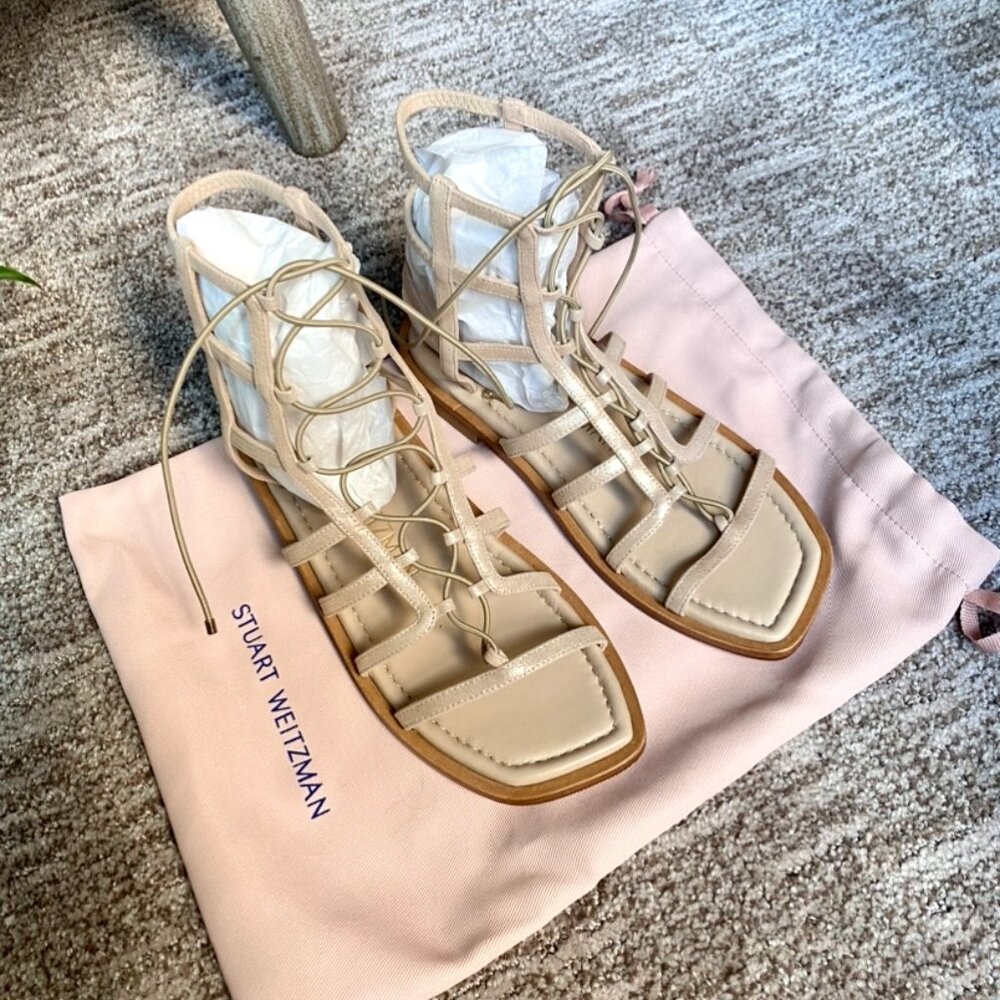 Stuart Weitzman Kora Lace-Up Gladiator Sandal - Size 6
